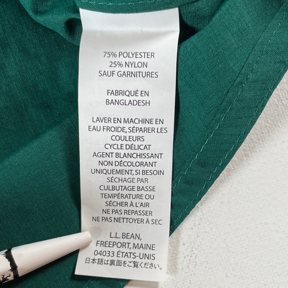 L.L. Bean Vintage Button-Down Long Sleeve Fishing Hiking Shirt - Green Men’s L - Picture 8 of 13